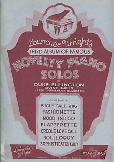 sheet music book cover Novelty Piano Solos by Duke Ellington