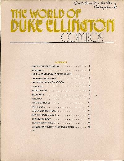 sheet music cover The World of Duke Ellington - Combos
